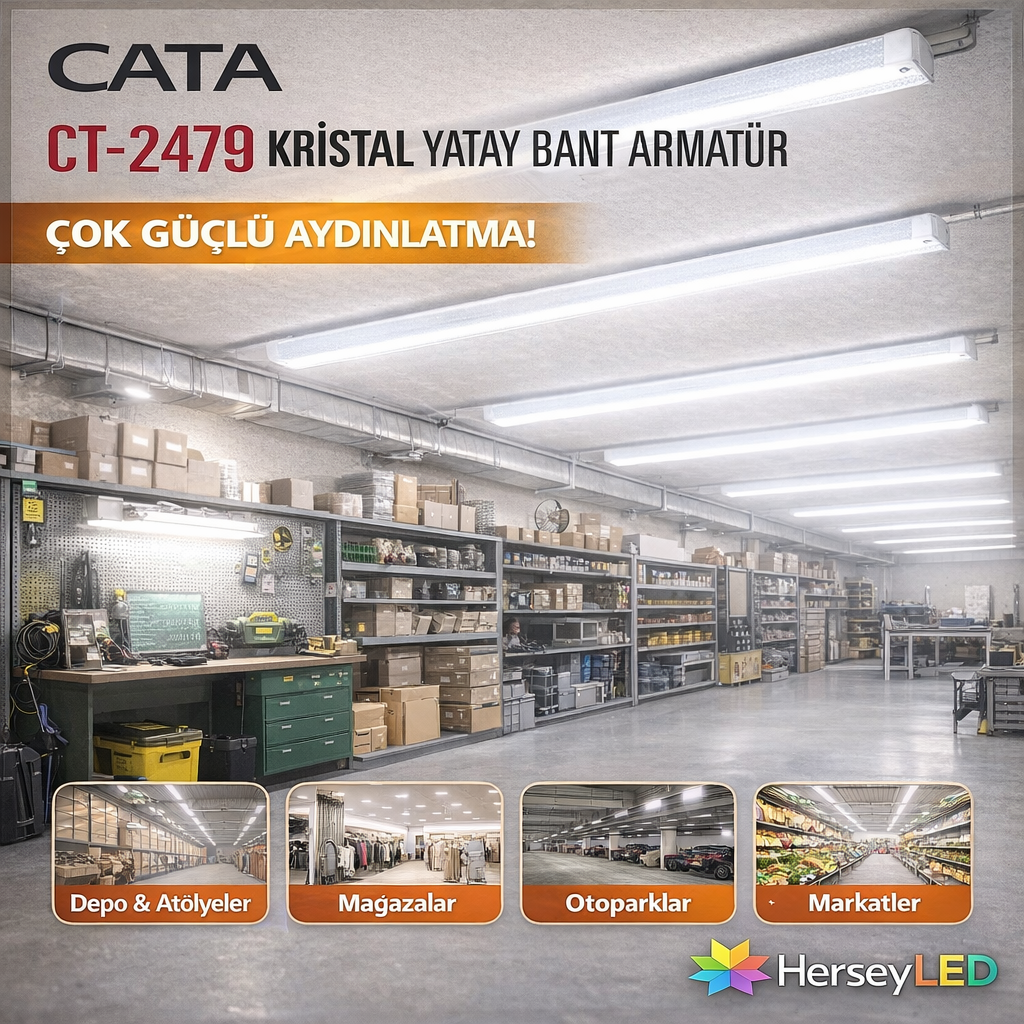 CATA 120W BEYAZ KRİSTAL YATAY BANT ARMATÜR CT-2479