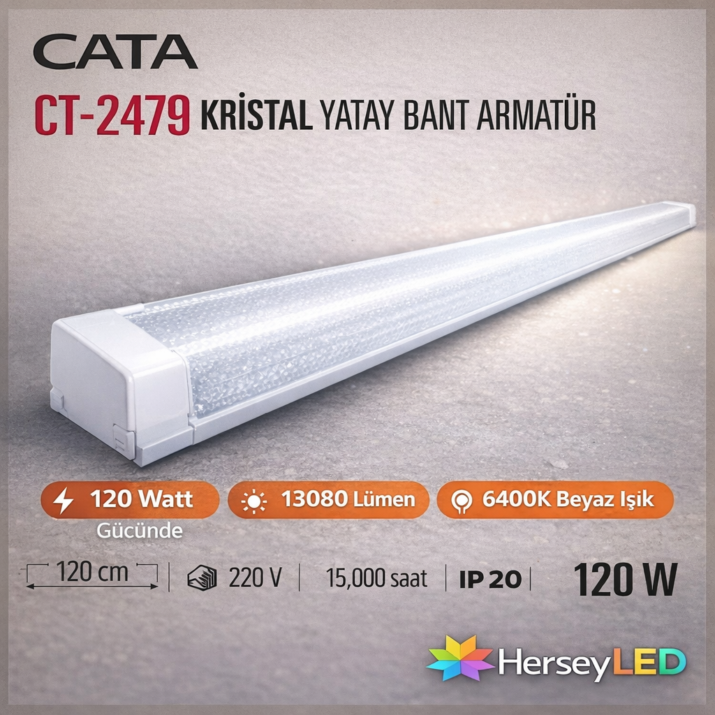 CATA 120W BEYAZ KRİSTAL YATAY BANT ARMATÜR CT-2479