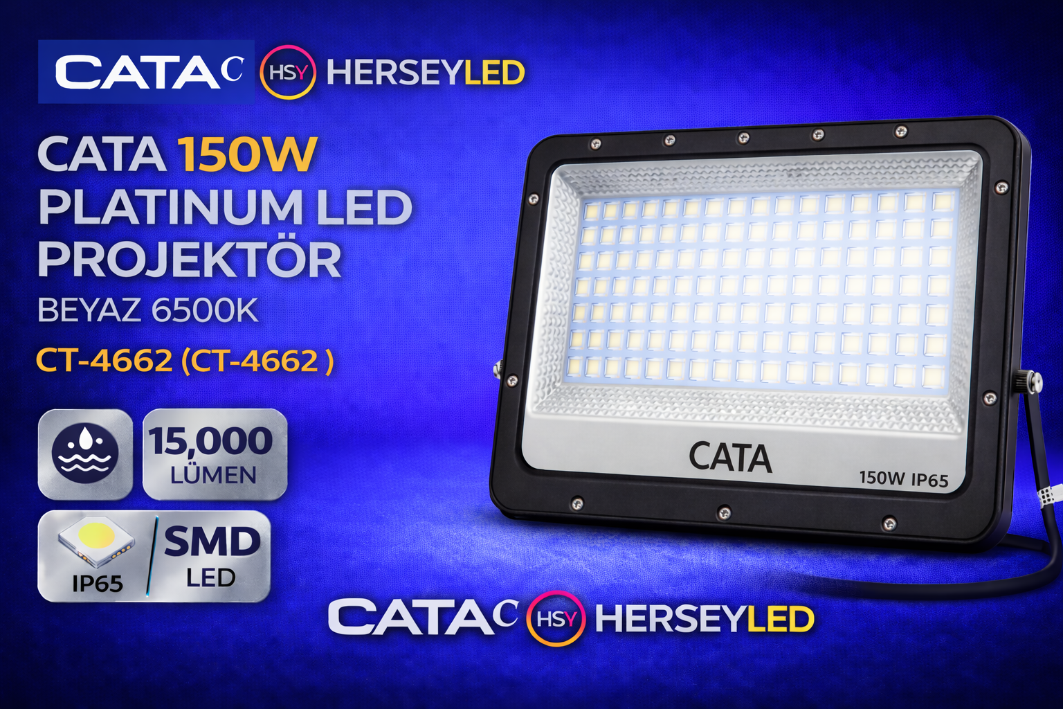 CATA 150W PLATINUM LED PROJEKTÖR BEYAZ 6500K CT-4662