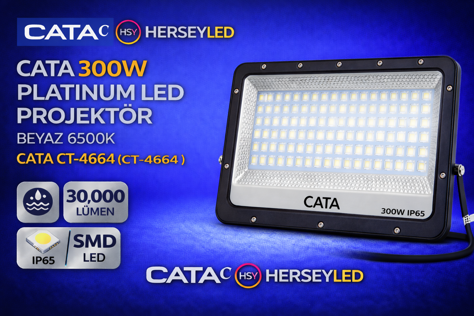 CATA 300W PLATINUM LED PROJEKTÖR BEYAZ 6500K CT-4664