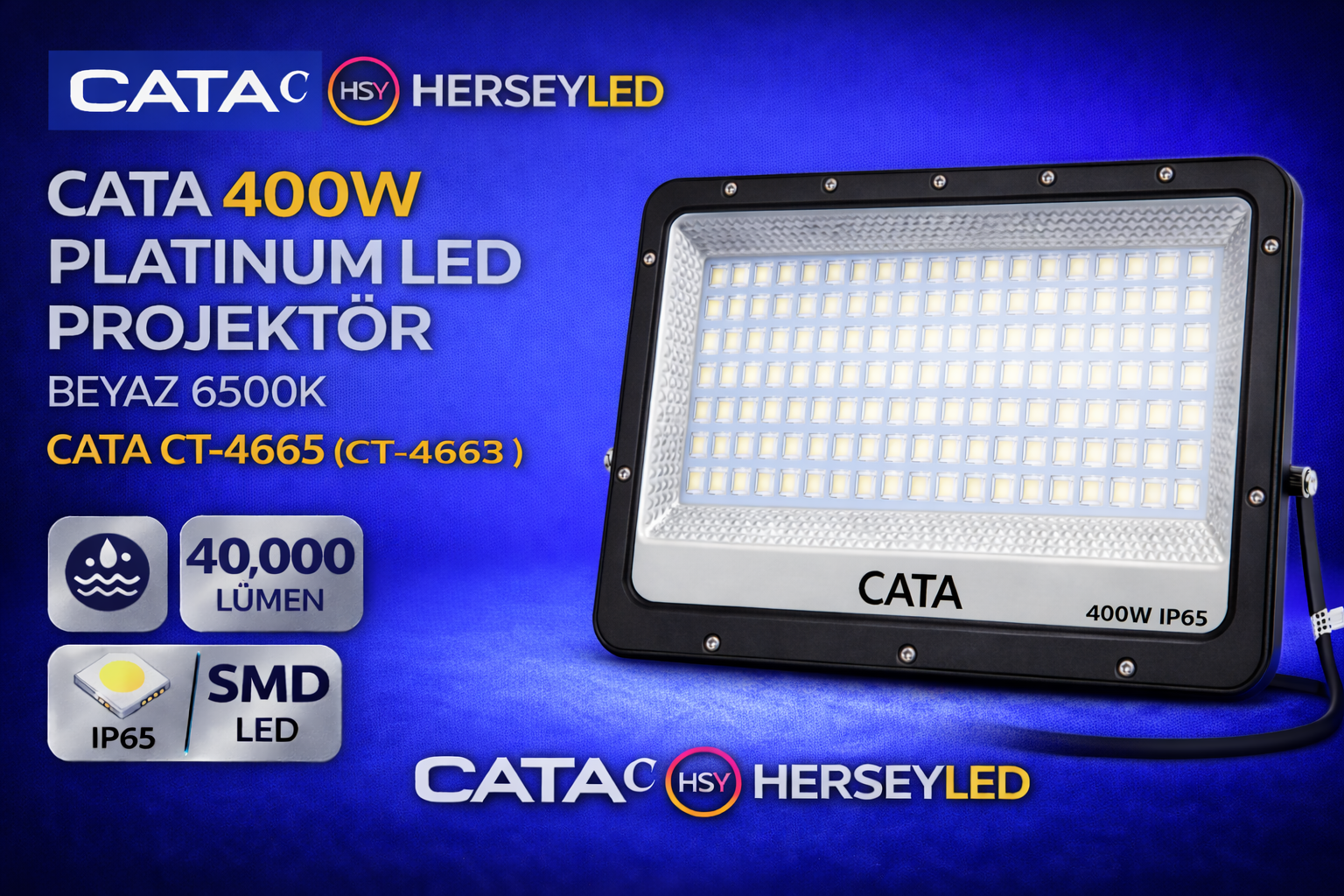 CATA  400W PLATINUM LED PROJEKTÖR BEYAZ 6500K CT-4665