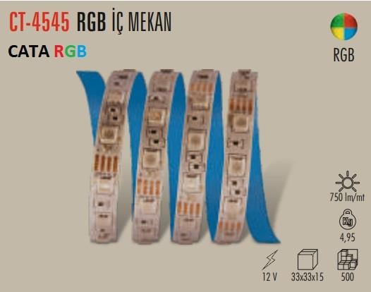 Cata CT-4545 12V RGB İç Mekan Şerit LED (5 Metre)