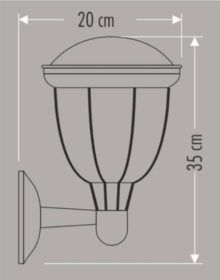 Cata CT-7019 E27 35cm Siyah Torino Bahçe Armatürü