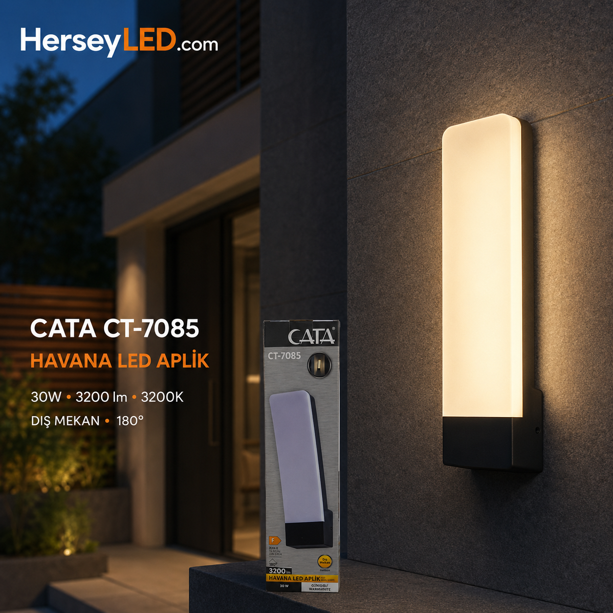 Cata CT-7085 Havana 30W LED Duvar Aplik 3200K Gün Işığı