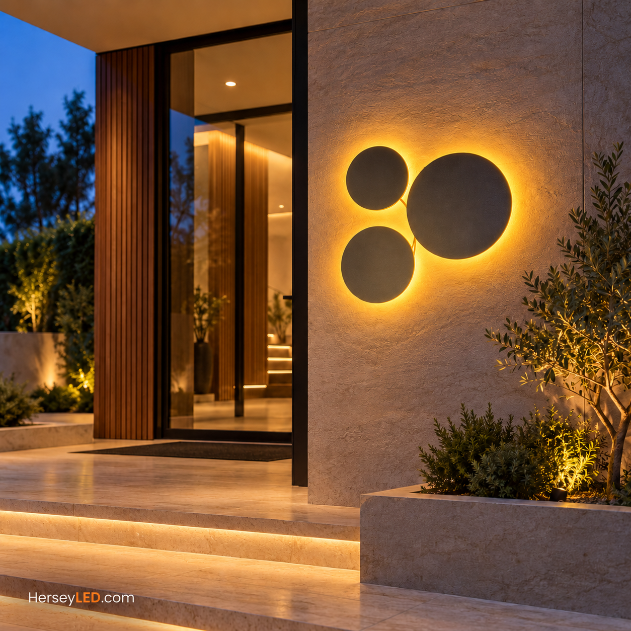 CATA CT-8014 Nova 45W 3'lü İç ve Dış Mekân LED Duvar Apliği – 3 Renk Işık – Antrasit Kasa