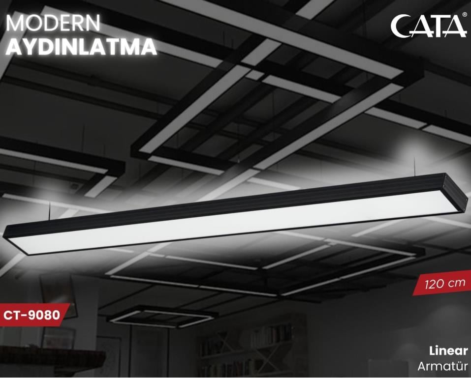 Cata CT-9080 50 Watt Sıva Üstü Linear Armatür 3200K Günışığı 120 cm