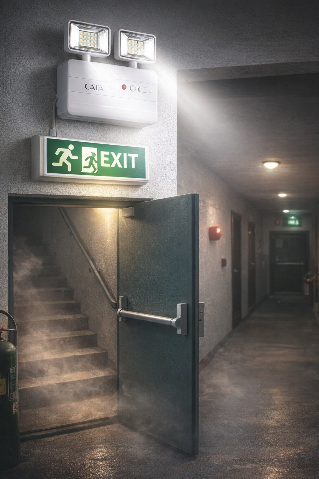 CATA CT-9171 Acil Aydınlatma Armatürü  #124; 2x5W LED  #124; Şarjlı Acil Durum Lambası  #124; 3 Saat Çalışma Süresi