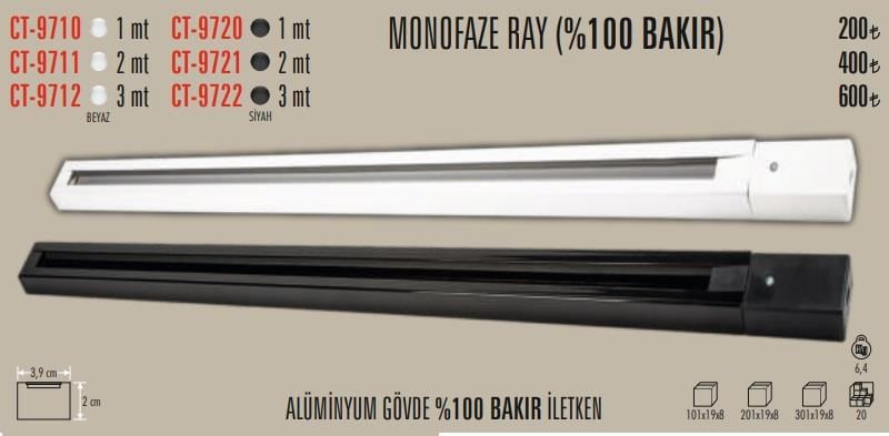 CATA CT-9711 MONOFAZE RAY ( 2-MT )  BEYAZ KASA - TAM BAKIR - ALİMİNYUM GÖVDE