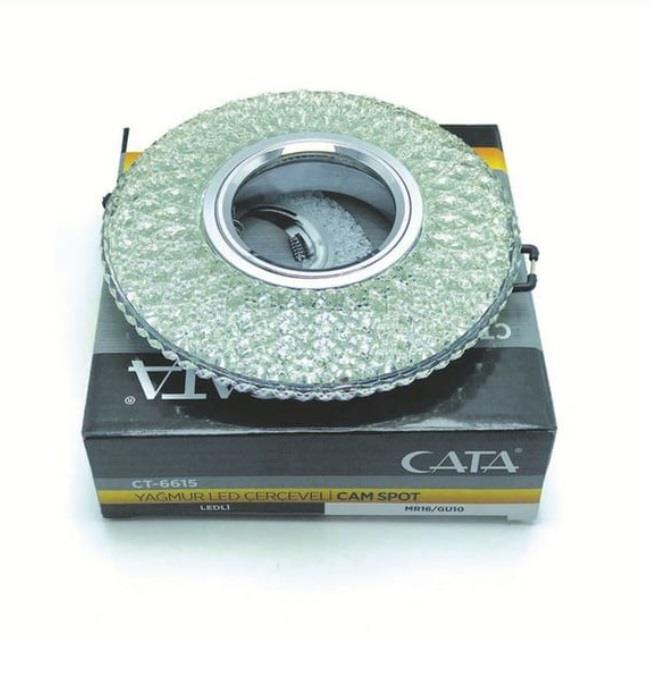 Cata Günışığı Led Çerçeveli Yağmur Kristal Cam Spot CT-6615