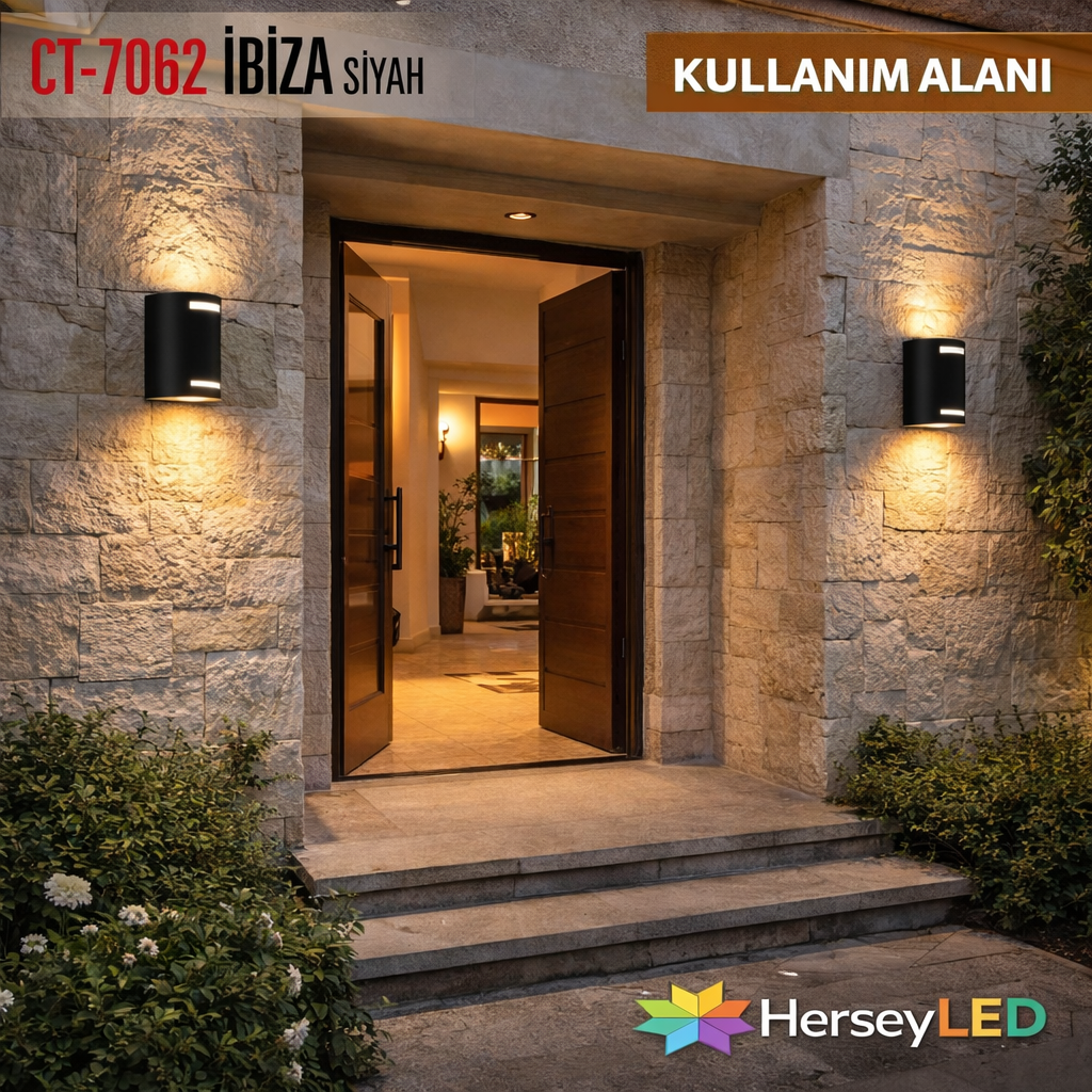 Cata İbiza Aplik Siyah Kasa Gu10 Duylu CT-7062