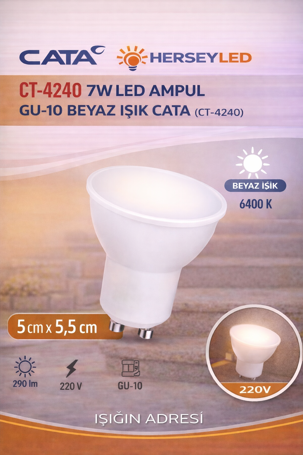 CT-4240 7W LED AMPUL GU-10 BEYAZ CATA