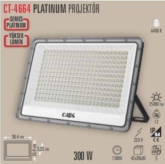 CT-4664 300W PLATINUM LED PROJEKTÖR BEYAZ 6500K