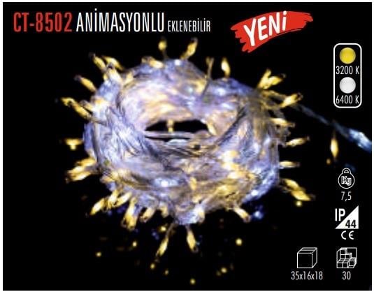 CT-8502 ANİMASYONLU EKLENEBİLİR 10 MT IP44 İP LED ( GÜNIŞIĞI ) (FLAŞLI ) CATA