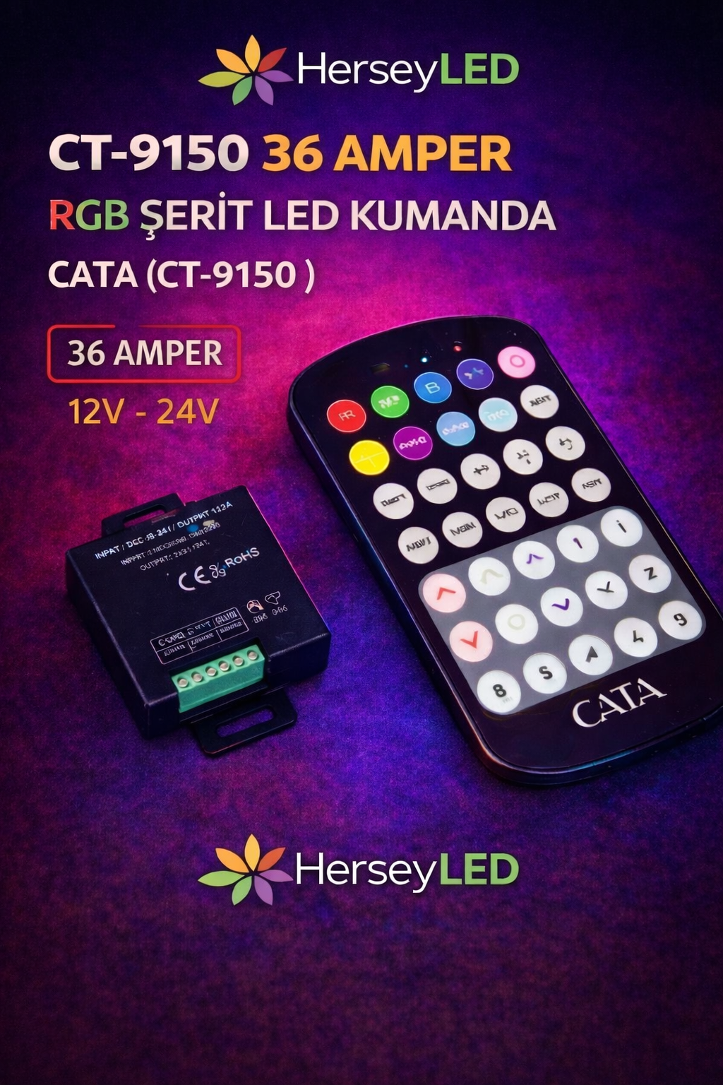 CT-9150 36 AMPER RGB ŞERİT LED  KUMANDA CATA