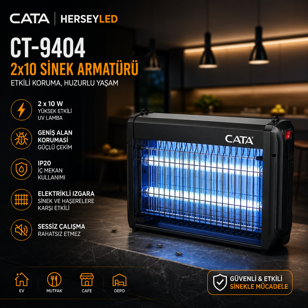CT-9404 SİNEK CİHAZI 2X10W 220V