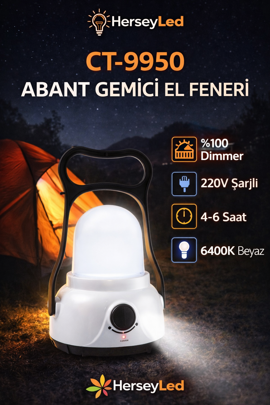 CT-9950 ABANT GEMİCİ EL FENERİ CATA