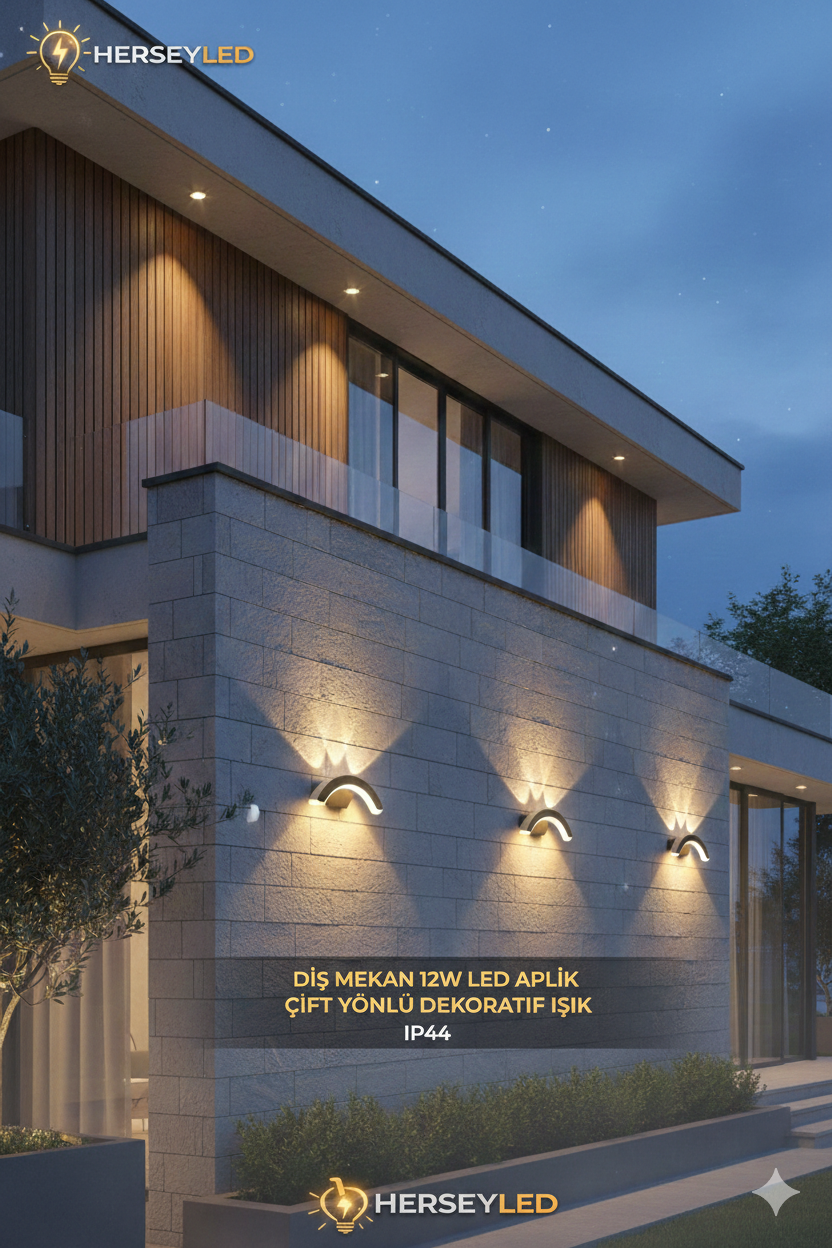 DIŞ MEKAN 12W LED APLİK GÜNIŞIĞI ÇİFT YÖNLÜ DEKORATİF IŞIK ECN-4070-30