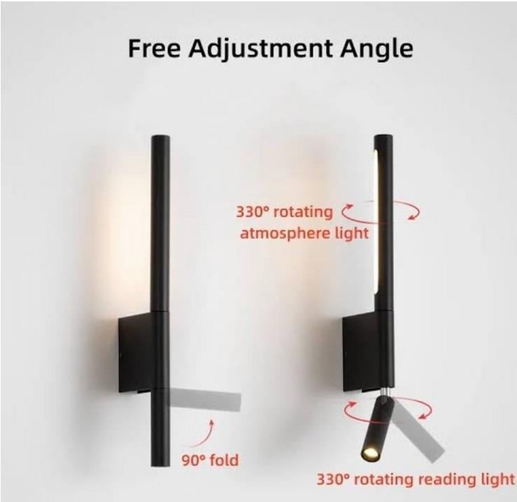 DÖNER BAŞLIKLI LED APLİK YATAK BAŞI LED 6+3 WATT GÜNIŞIĞI 3000K ECN-7702-30