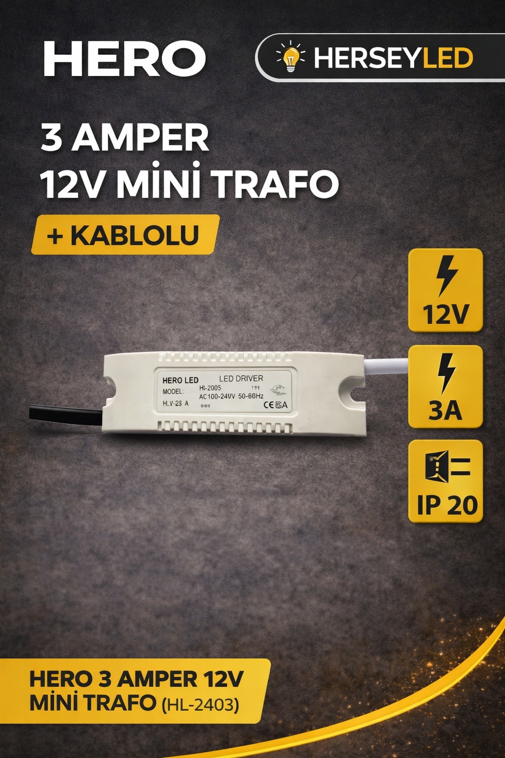 HERO 3 AMPER  12V MİNİ TRAFO