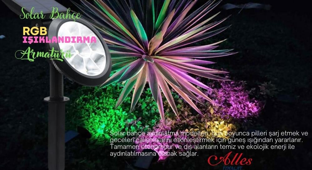 NOAS 10W RGB IŞIK SOLAR BAHÇE ARMATÜRÜ YL74 1009 S