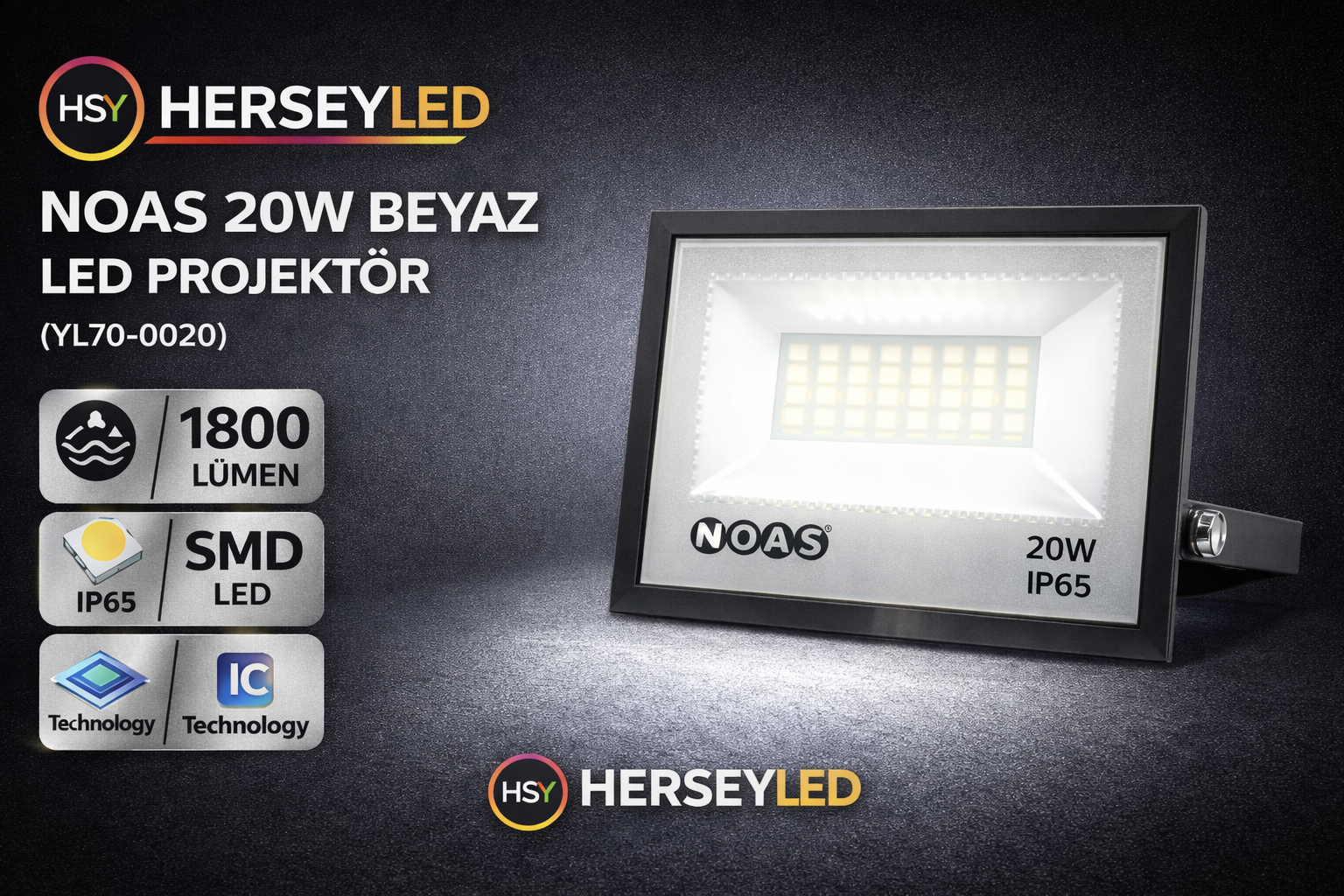 NOAS 20W BEYAZ LED PROJEKTÖR NOAS YL70-0020