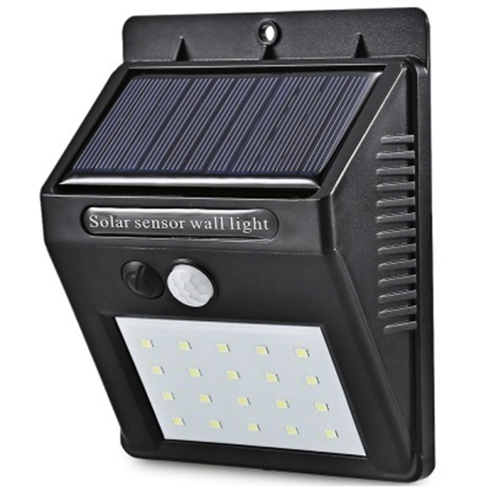 PIR Hareket Sensörlü 20 LED Solar Güneş Enerjili Su Geçirmez Duvar Lambası