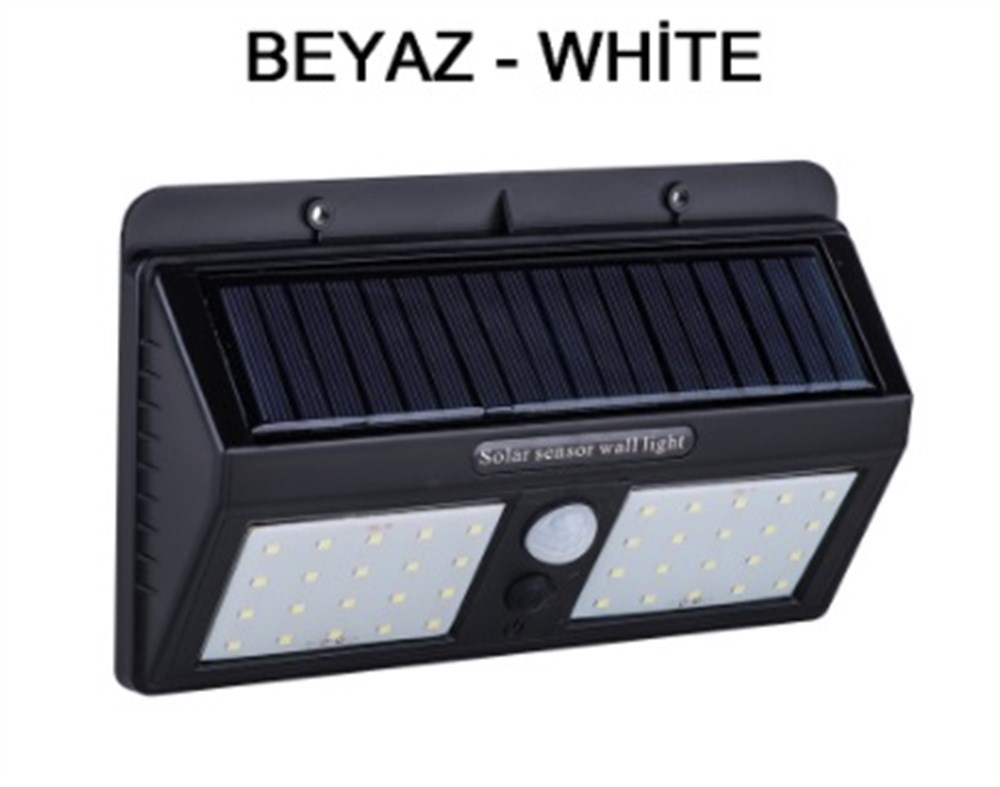 PIR+CDR+DİM SENSÖRLÜ 40 LED SOLAR GÜNEŞ ENERJILI SU GEÇIRMEZ DUVAR LAMBASI