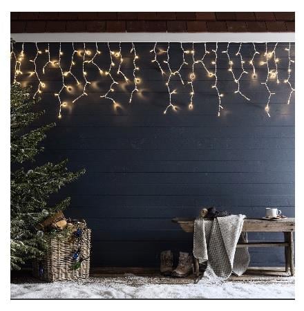 SAÇAK LED GÜN IŞIĞI ( SABİT YANAR ) DIŞ MEKAN IP65 2mt (50 -75-100cm) EKLENEBİLİR 144 LEDLİ BEYAZ KABLOLU YILBAŞI LED IŞIK  220V