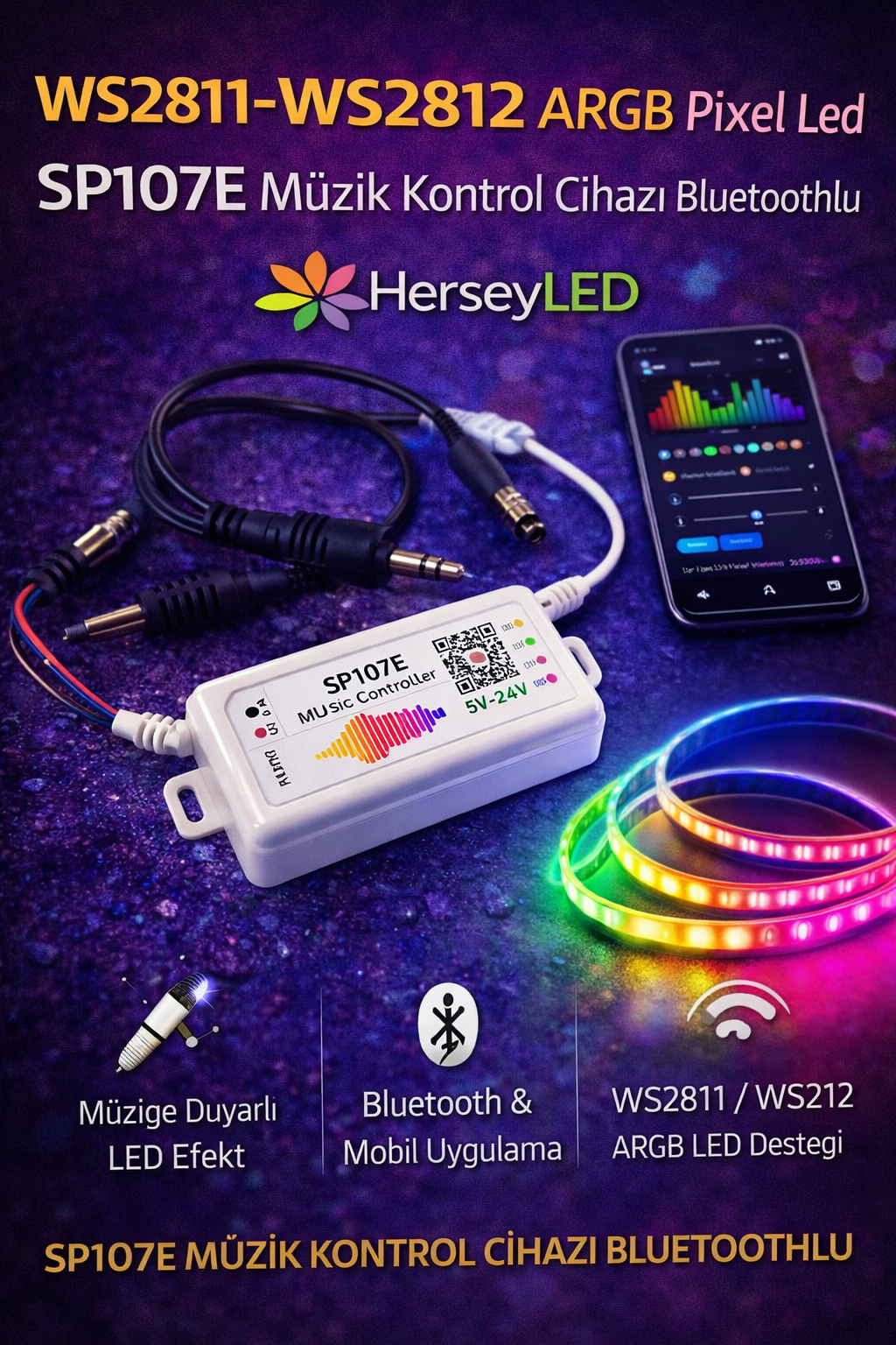 SP107E Adreslenebilir LED KONTROL WS2812B/WS2811