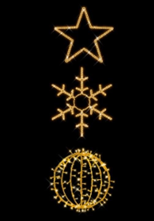 YILBAŞI LED DEKOR - LED IŞIKLI YILDIZ  ( 45 CM )