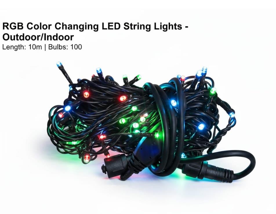 YILBAŞI LED IŞIK İP LED RGB IŞIK ( YEŞİL KABLO ) 10 MT EKLENEBİLİR İÇ MEKAN IP44 EKLENEBİLİR