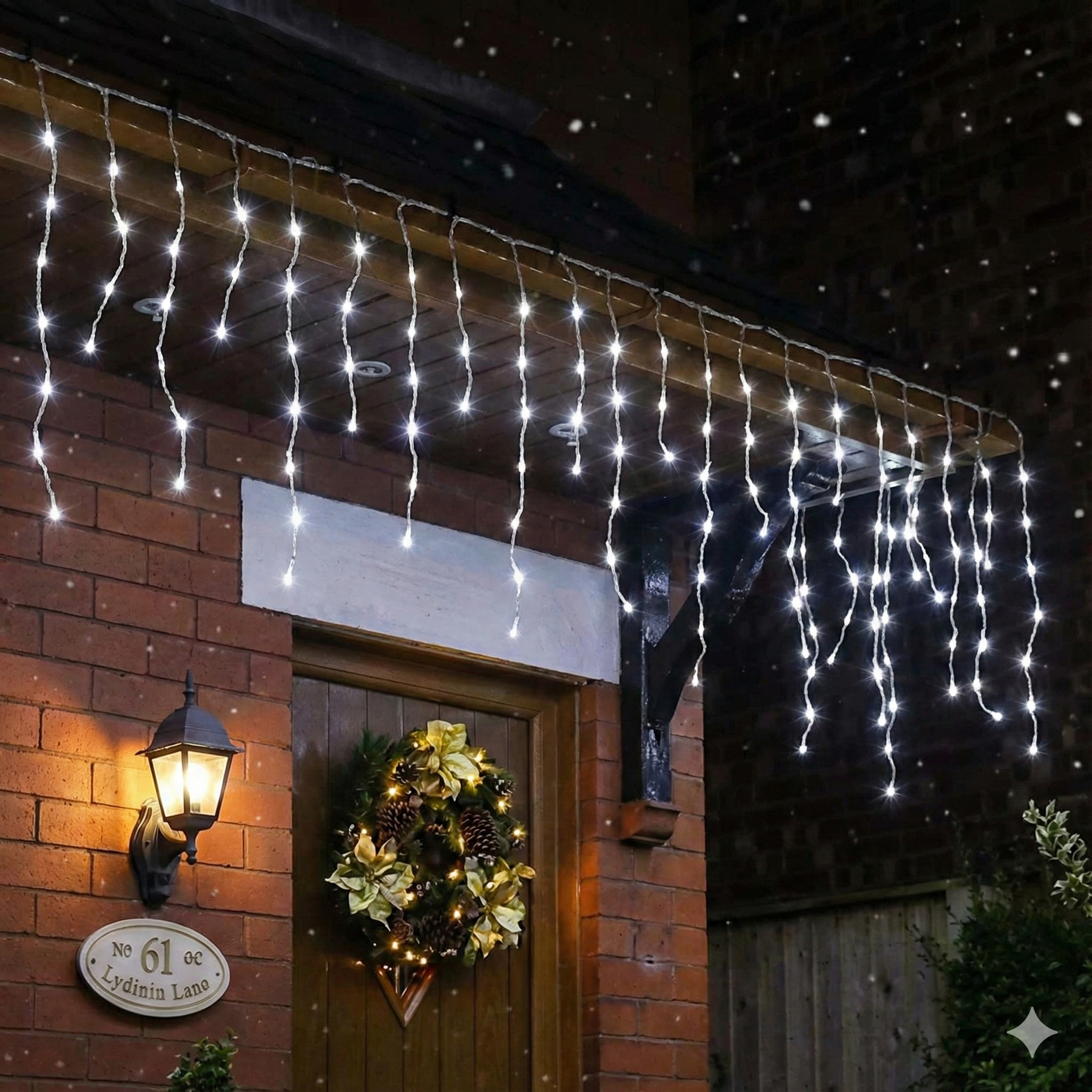 YILBAŞI LED IŞIK SAÇAK PERDE LED BEYAZ IŞIK ( GÜNIŞIĞI PARILTILI ) ( 2X1 MT ) İÇ MEKAN IP44 ( 192 LEDLİ ) EKLENEBİLİR LED DEKOR