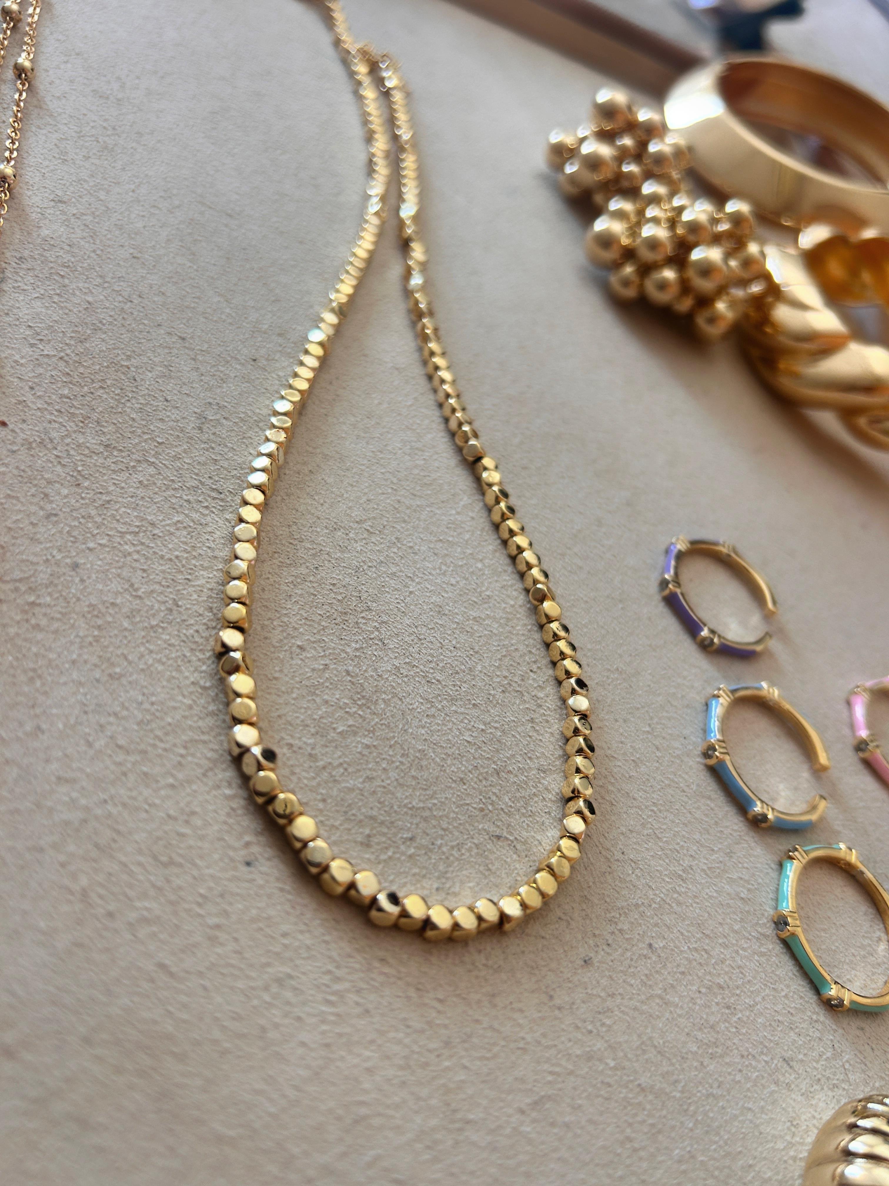 Bujiteri küpeLa MervCIRCLE CHOCKER GOLD KOLYE 38 CMCIRCLE CHOCKER GOLD KOLYE 38 CM