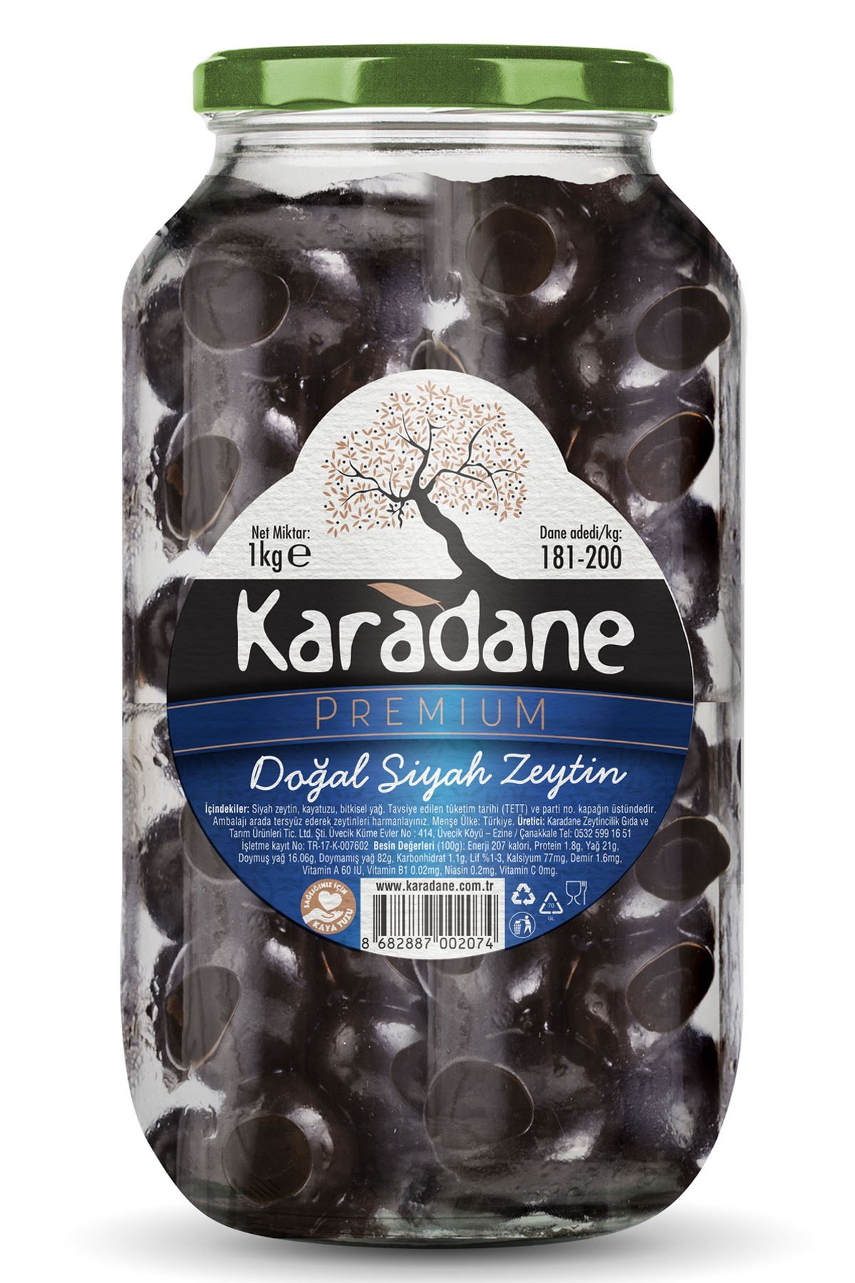 Siyah Zeytin 181-200 Kalibre LACİVERT-1kg