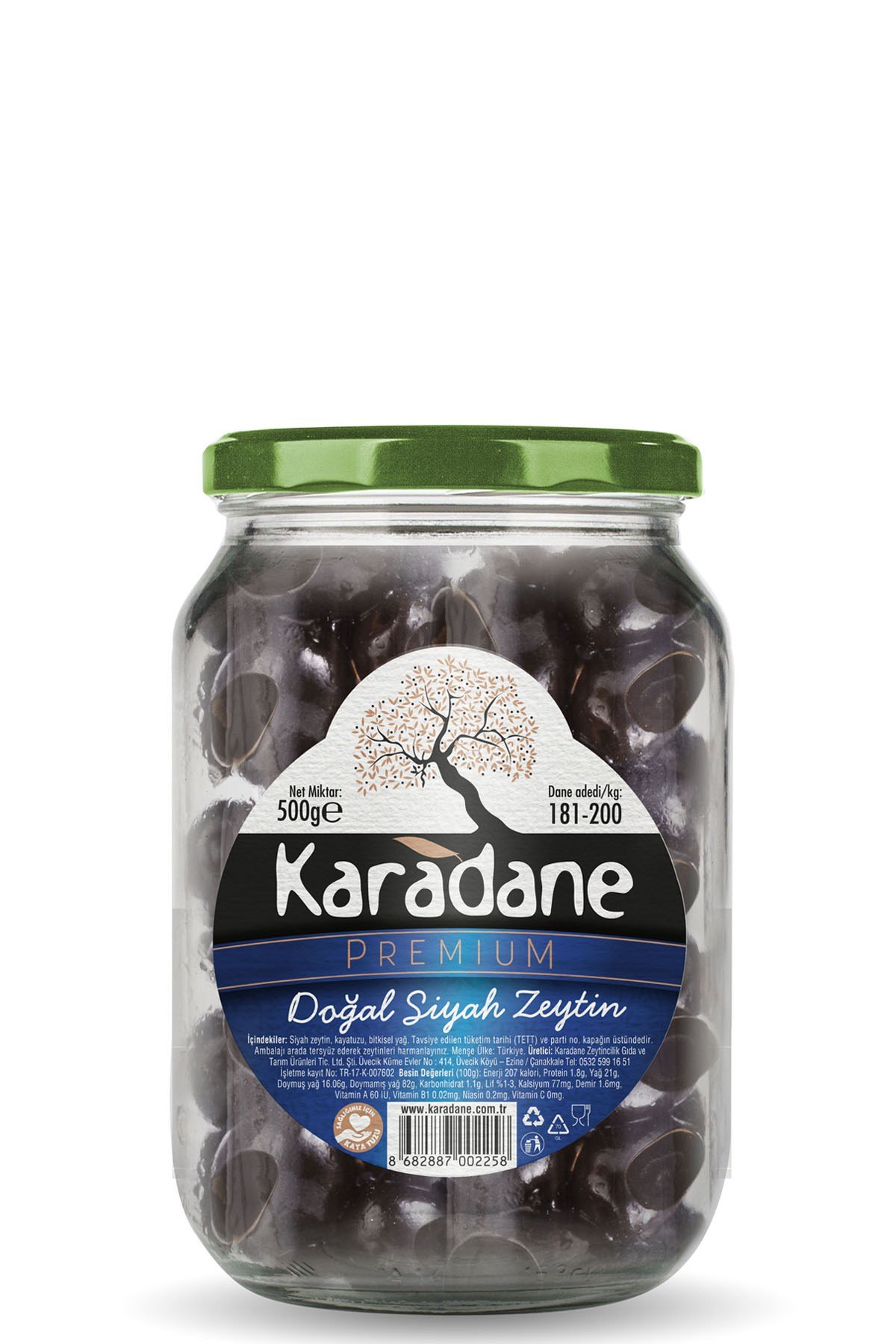Siyah Zeytin 181-200 Kalibre LACİVERT-500g