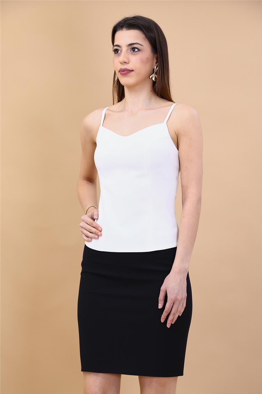 Askılı Grop-Beyaz Önder Özsoy 3510100 Askılı Crop