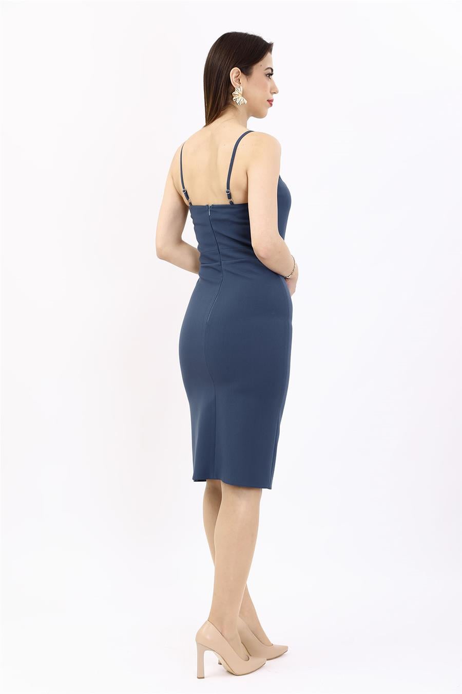 Askılı Modern Kadın Elbise-Füme Önder Özsoy 9105100 Askılı Elbise