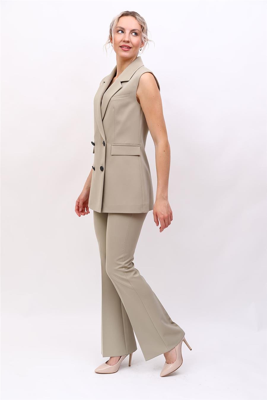 Blazer  Yelek & İspanyol Paça Pantolon-Bambu Önder Özsoy 1523530 Yelek Takım