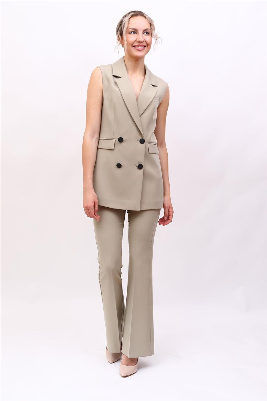 Blazer  Yelek & İspanyol Paça Pantolon-Bambu Önder Özsoy 1523530 Yelek Takım