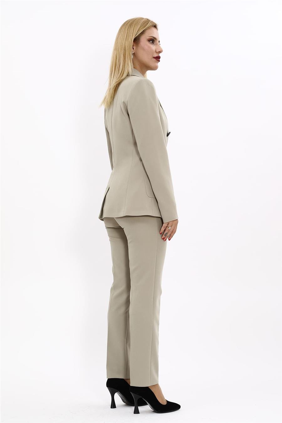 Cepli Şık Blazer Ceket & Dar Paça Pantolon Kadın Takım Elbise-Bambu Önder Özsoy 1162510 Pantolon Ceket Takım