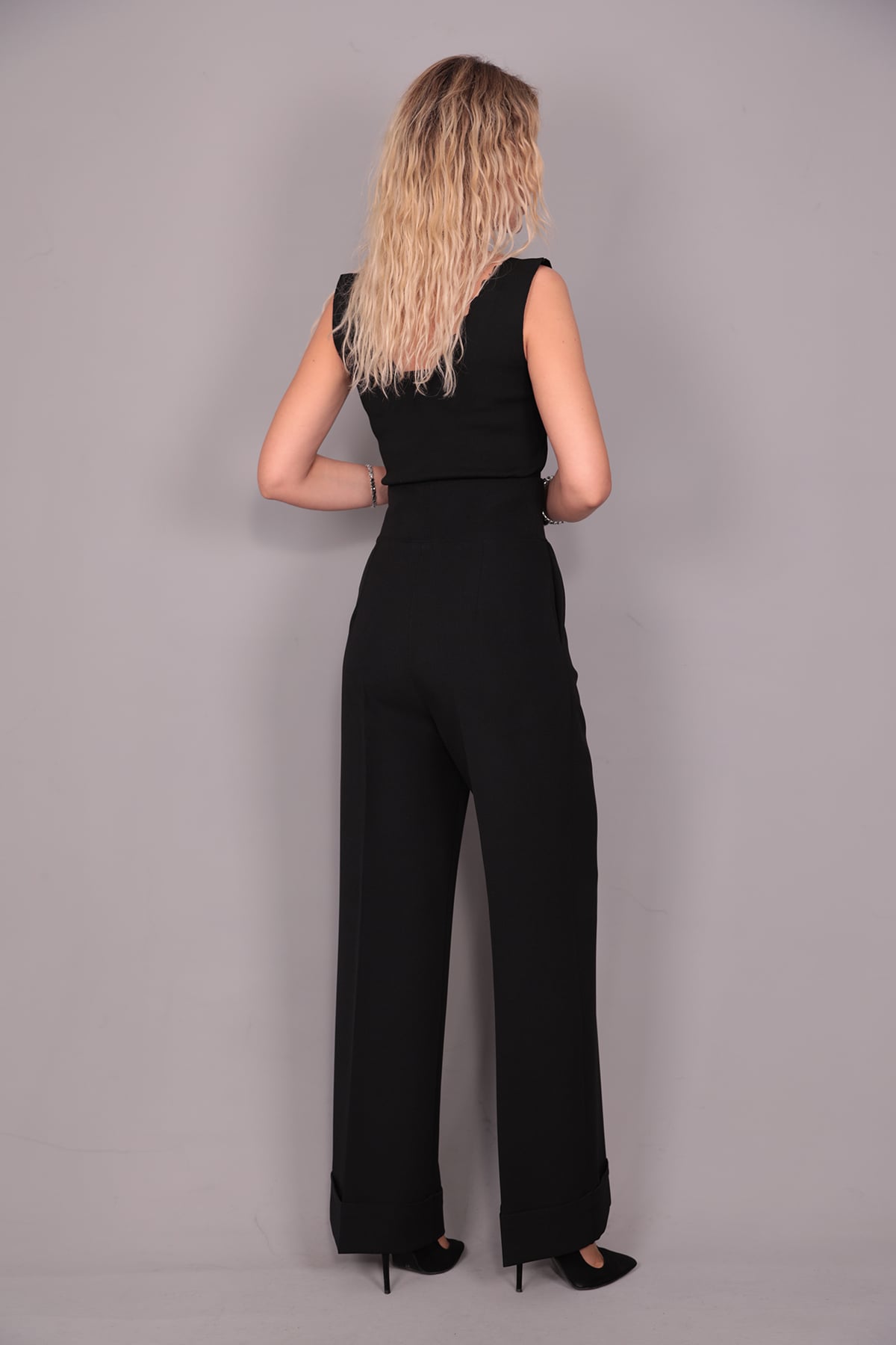Duble Paça Yüksek Bel Pantolon-Siyah Önder Özsoy 5029100 Pantolon