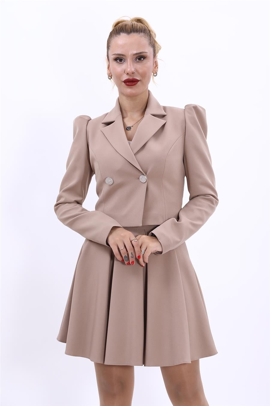Erkek Yaka Drape Kollu Kısa Ceket-Taş Önder Özsoy 1057100 Drape Ceket