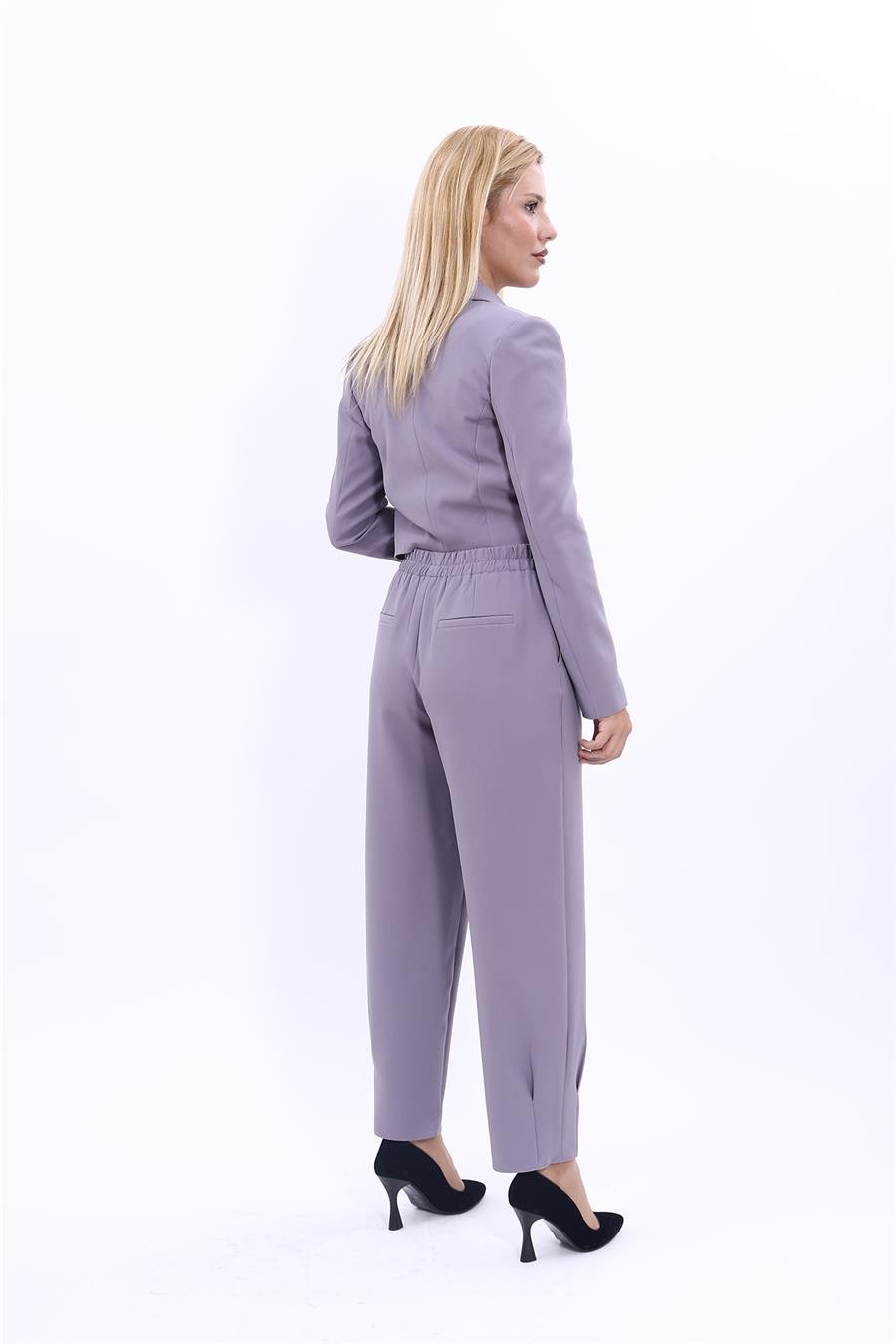 Erkek Yaka Tek Düğmeli Kısa Ceket & Paçası Pileli Pantolon-Antrasit Önder Özsoy 1073532 Tek Düğme Mini Ceket & Pileli Paça Pantolon Takım