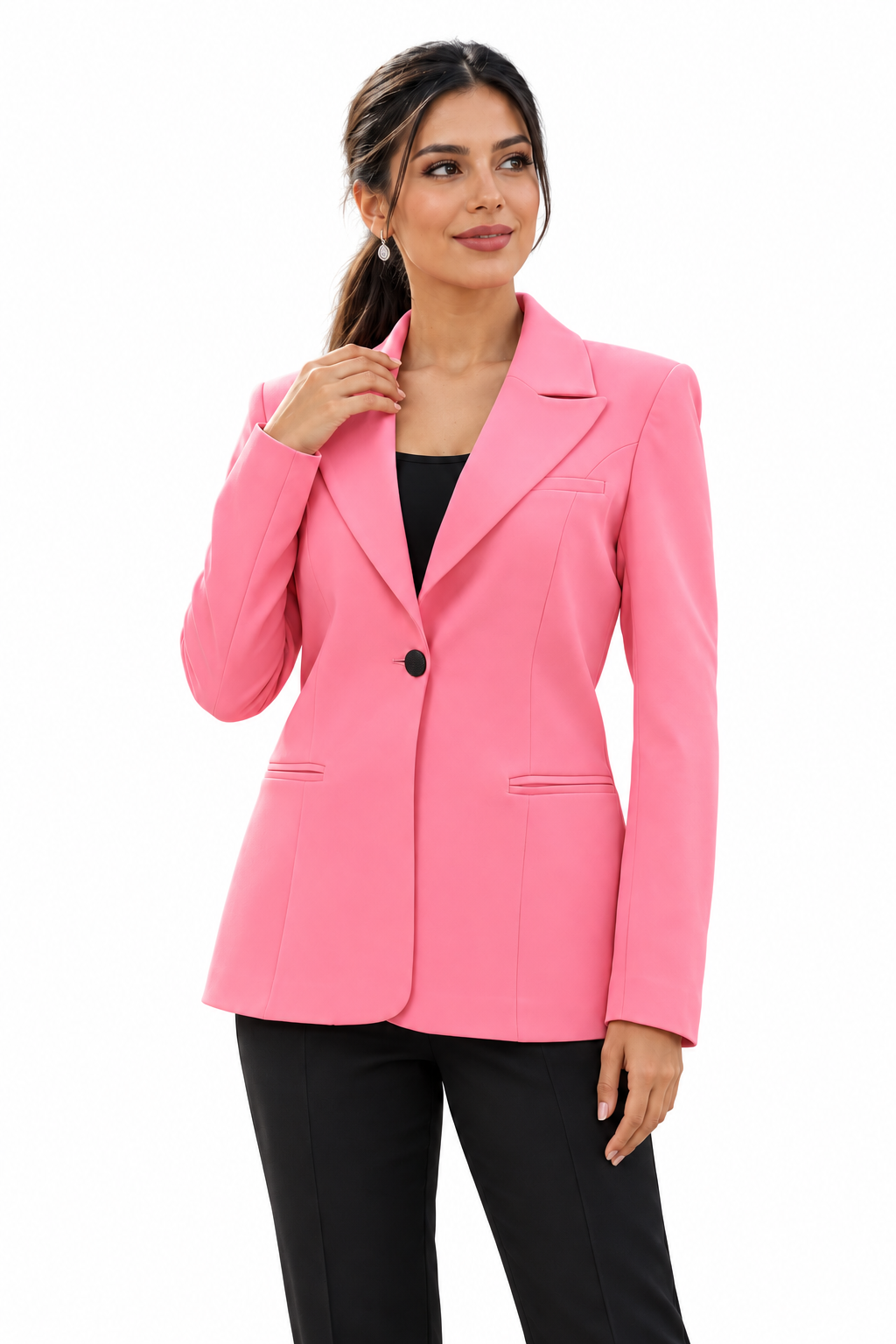 Erkek Yaka Tek Düğmeli Klasik Ceket - 1025100-Pembe Önder Özsoy 1025100 Tek Düğmeli Ceket