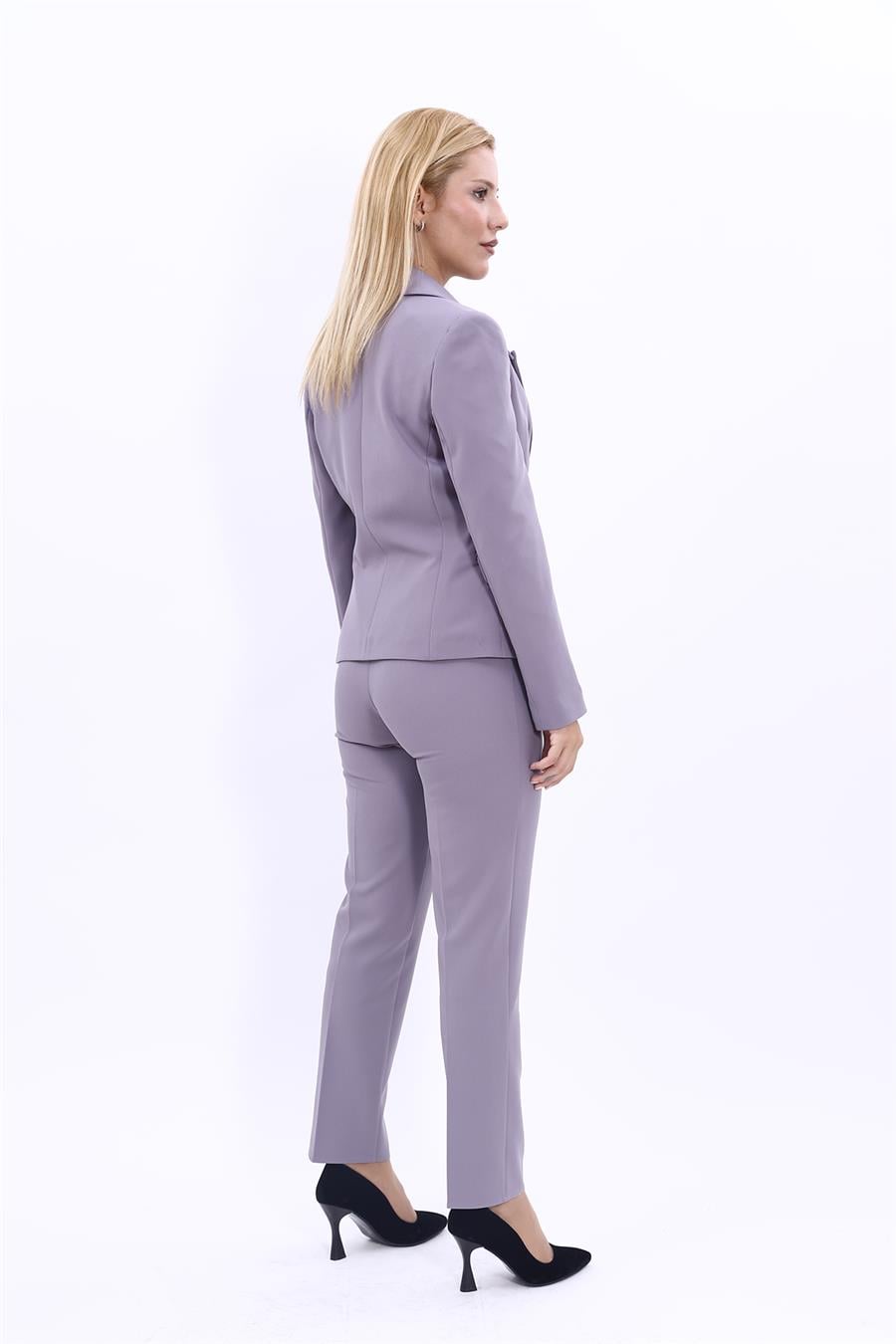Erkek Yaka Tek Düğmeli Klasik Ceket & Dar Paça Pantolon-Antrasit Önder Özsoy 1045510 Yakalı Tek Düğmeli Ceket & Boru Paça Pantolon Takım