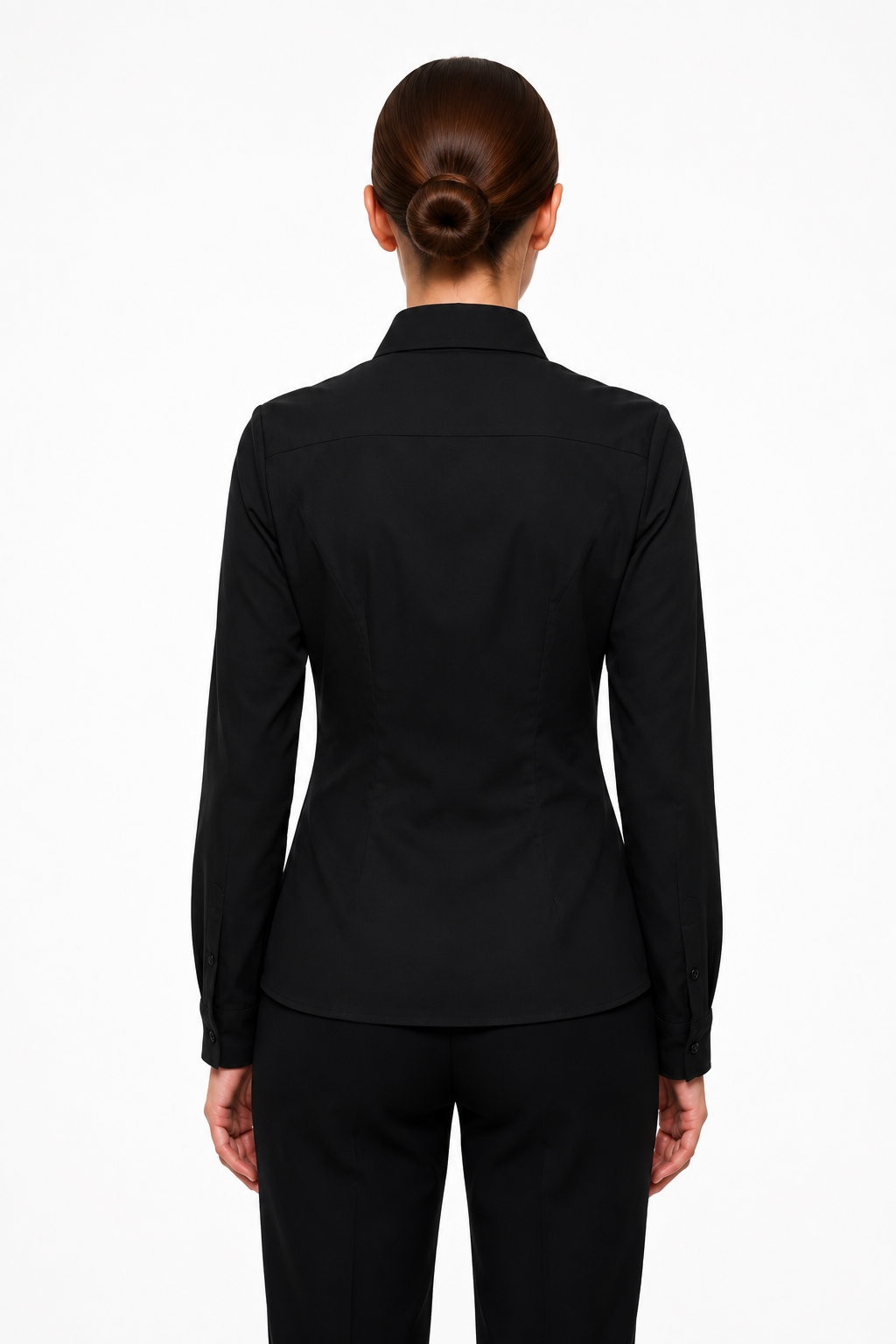 Kadın Slim Fit Dar Kesim Vucuda Oturan Uzun Kollu Basic Gömlek 3528100-Siyah Önder Özsoy 3528100 Gömlek