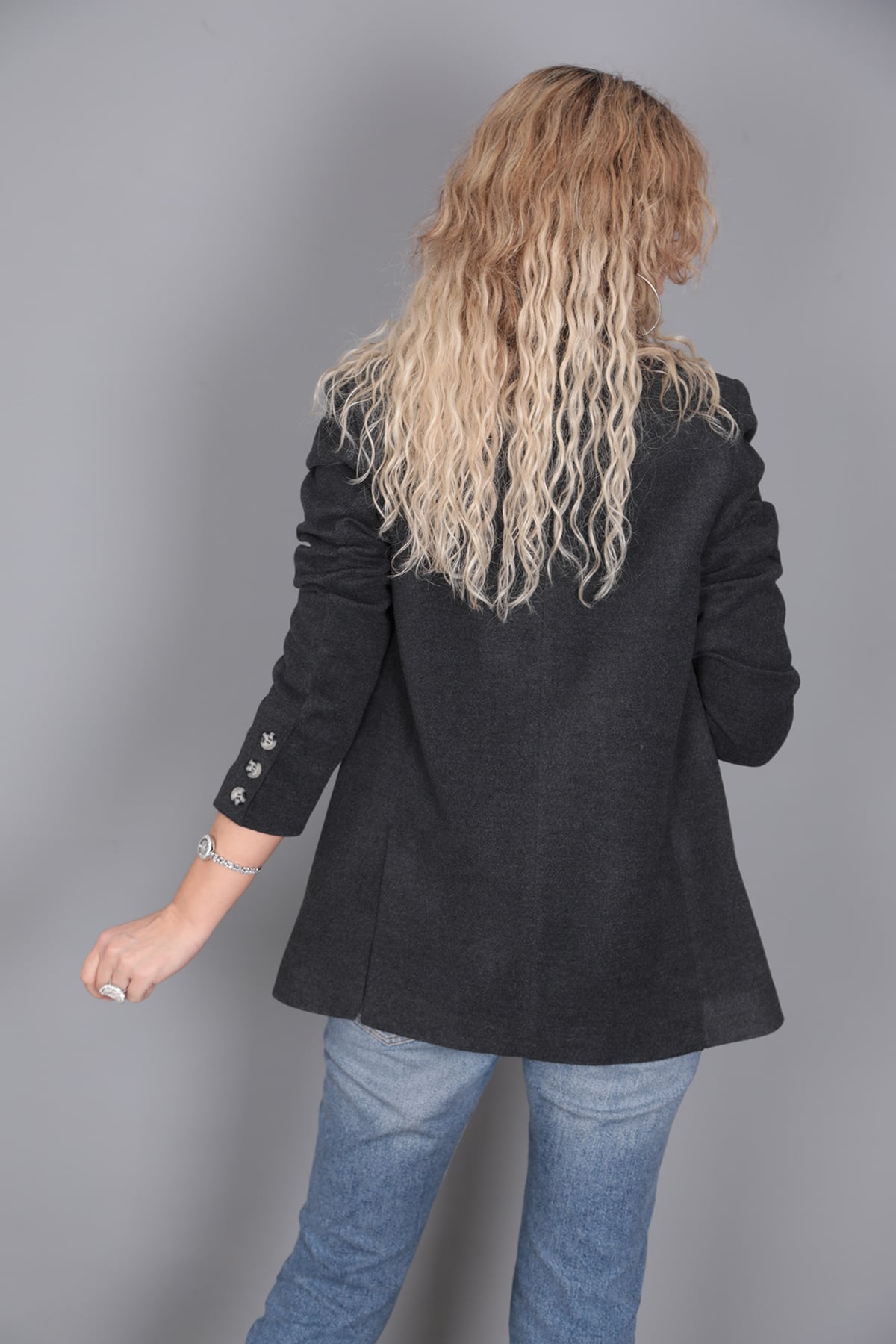 Kaşe Oversıze Blazer Ceket-Füme Önder Özsoy 1068100 Ceket