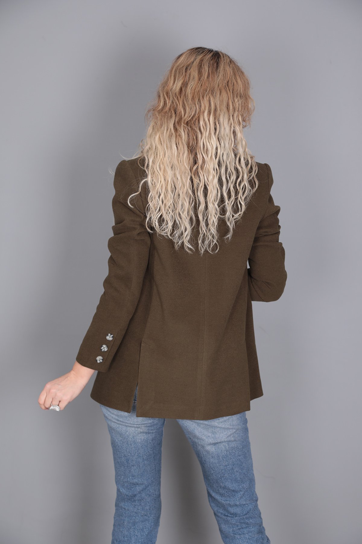 Kaşe Oversıze Blazer Ceket-Haki Önder Özsoy 1068100 Ceket