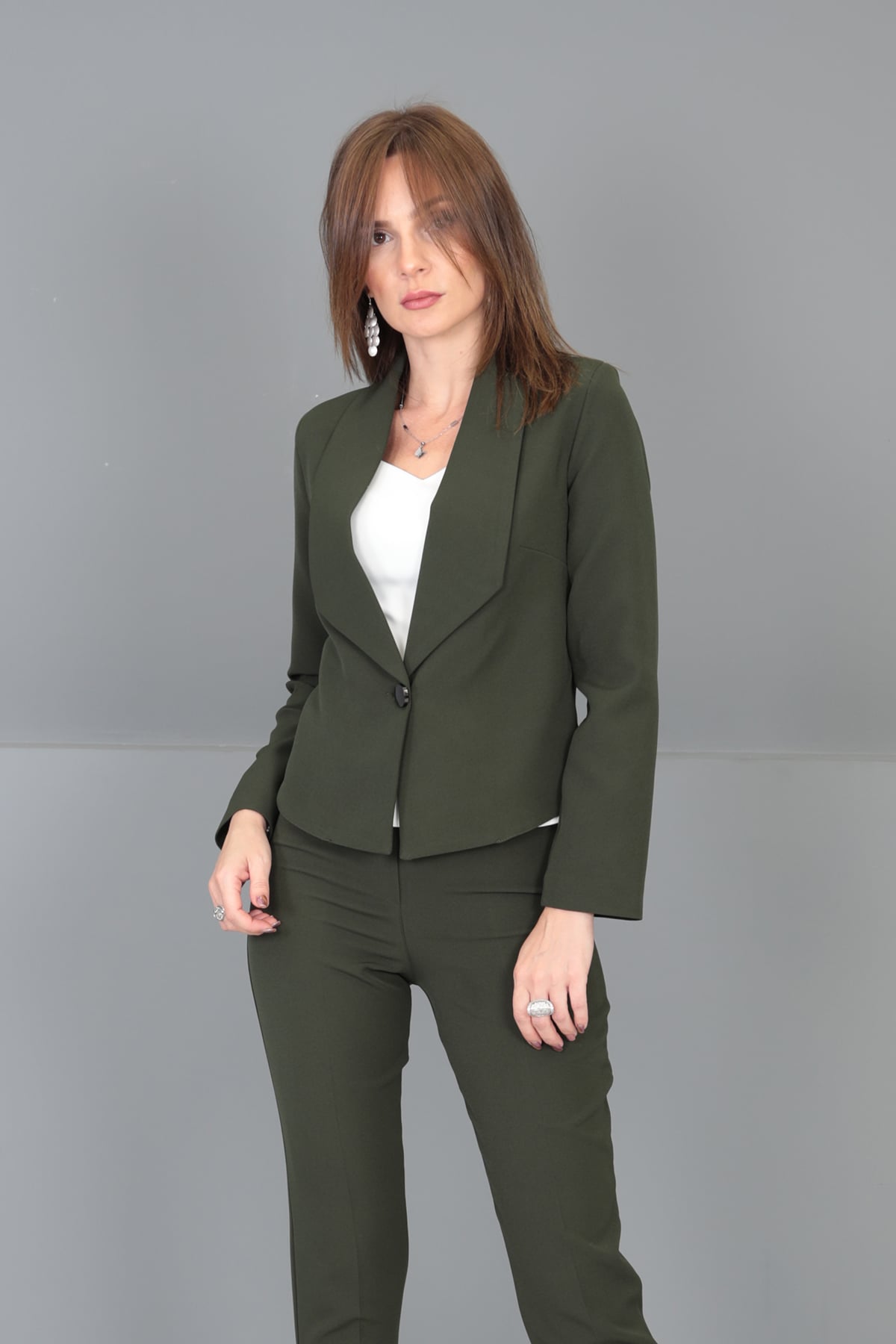 Mini  Ceket-Haki Önder Özsoy 1032100 Mini Ceket