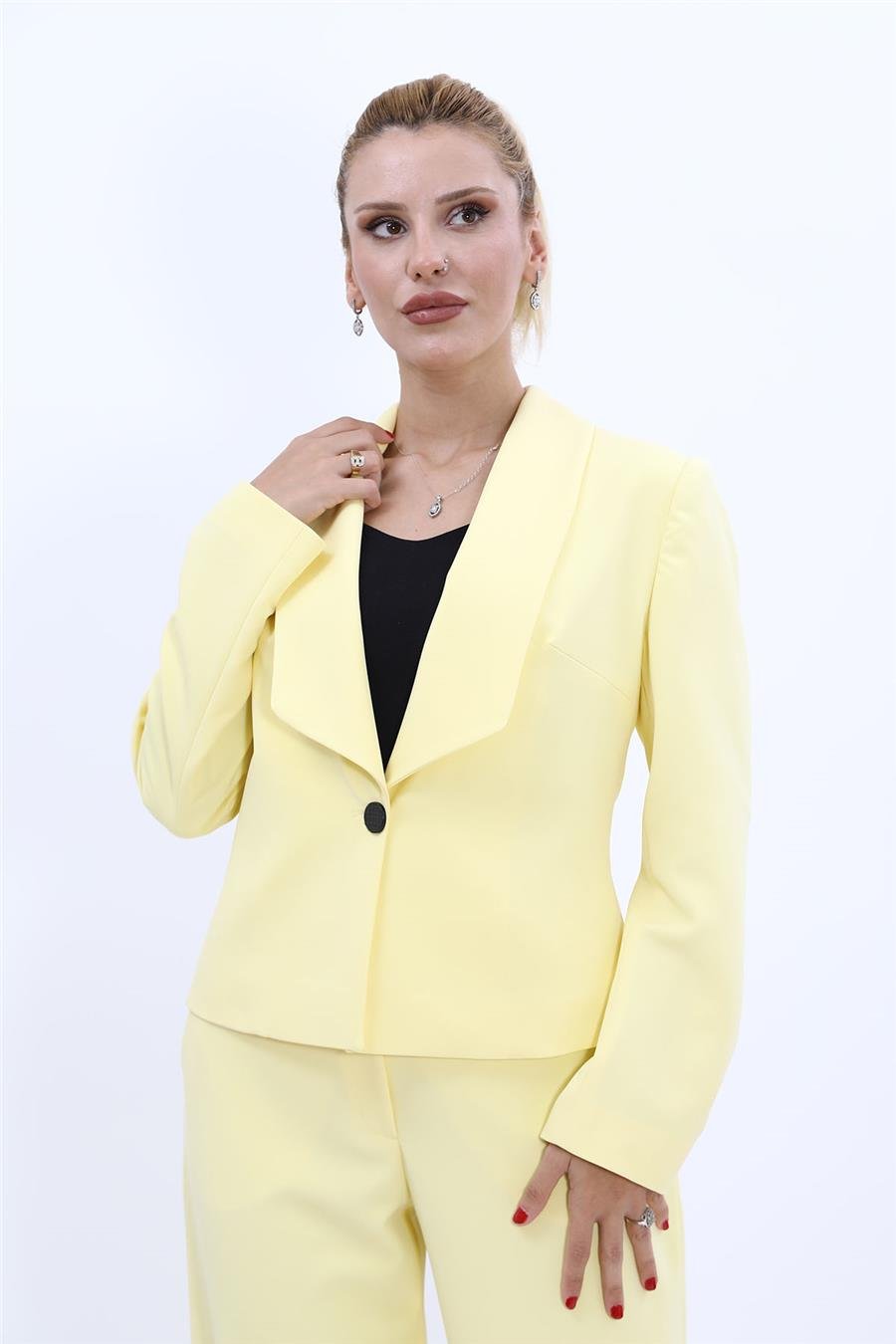 Mini  Ceket-Sarı Önder Özsoy 2132100 Kısa Ceket